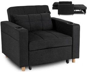 Ágyazható Fotel Fekete Kárpittal. SOLOR