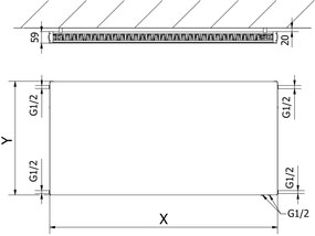 Mexen CVF11, lapos radiátor 600 x 700 mm, alsó csatlakozás, 548 W, antracit, W611F-060-070-66