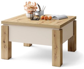 Mazzoni OSLO Artisan Tölgy/Bézs (Pezsgő) - NYITHATÓ/MAGASÍTHATÓ DOHÁNYZÓASZTAL ÉTKEZŐASZTAL ÉS DOHÁNYZÓASZTAL EGYBEN