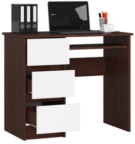 PC asztal Benicio (wenge + fehér) (B). Akció -13%. 1069029
