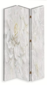 Gario Paraván Fehér virágok Méret: 110 x 170 cm, Kivitelezés: Forgó paraván 360°
