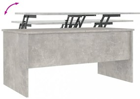 betonszürke szerelt fa dohányzóasztal 102 x 50,5 x 46,5 cm