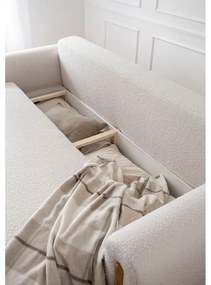 Bézs-krémszínű buklé kinyitható-tárolóhelyes kanapé 244 cm Arcadova – ELTAP