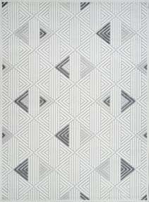 Boho szőnyeg 200x300cm nappaliba,puha krémszürke 3D geometrikus minta