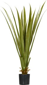 HOMCOM Mesterséges Agave Növény Cserépben, Magasság 90 cm, 16 Levél, Beltéri és Kültéri, Valósághű | Aosom