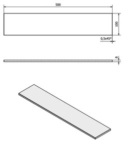 SAPHO 22481 polc 50 x 10 x 0,8 cm , tejüveg