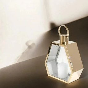 34 cm-es dekoratív lámpás, aranyszínű