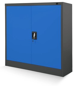Alacsony fém irattartó szekrény BEATA, 900 x 930 x 400 mm, antracit-kék