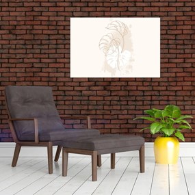 Kép - Line art monstera N⁰1 (90x60 cm)