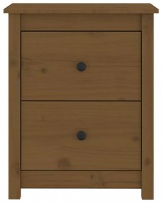 2 darab mézbarna tömör fenyőfa éjjeliszekrény 50x35x61,5 cm
