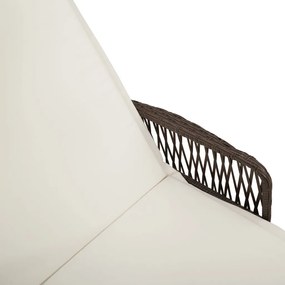 Napágy Barna és krémfehér PE Rattan 157 x 55 x 92 cm