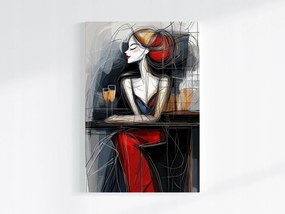 Canvas Vászonkép Portré Nő Pezsgő Találkozás Art Deco 80x120