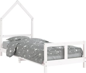 vidaXL fehér tömör fenyőfa gyerekágykeret 80 x 200 cm