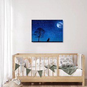 A Holdon üvöltő farkas képe (üvegen) (70x50 cm)