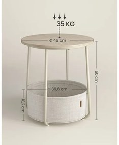 NOIRA kisasztal krémszín/fehér