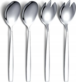 Saláta evőeszköz fém ezüst 4,5x20cm 4db-os szett