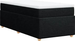 vidaXL fekete szövet rugós ágy matraccal 90x190 cm