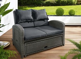 Nizza Kanapé/kerti Napozóágy Garden Pleasure szürke 970373 párnákkal