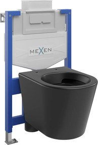 Mexen Fenix XS-U, rejtett modul és fali WC Rico, fekete matt, 6853372XX85