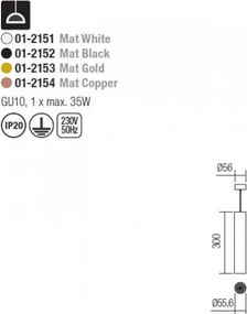 Függeszték Matt fehér AXIS SMARTER 01-2151