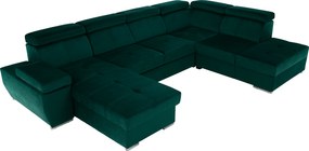 Ülőgarnitúra, smaragd, balos, LAMORA U