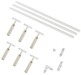 Modern sínrendszer 6 beépített spotlámpával, bézs és fehér, 1 fázisú - Slimline Uzzy