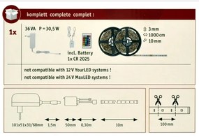 Paulmann 78980 - LED RGB/28W Dimmelhető szalag SIMPLED 10m 230V + távirányító