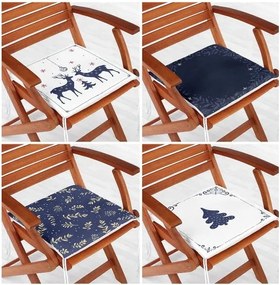 Székpárna szett karácsonyi mintával 4 db-os 40x40 cm Blue Christmas – Mila Home