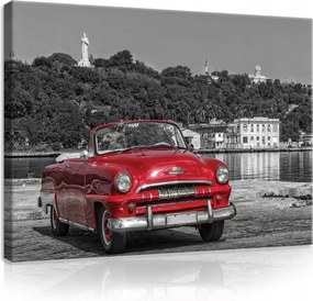 Vászonkép 100x75 Piros kabrió klasszikus autó nosztalgia retro