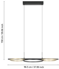 Eglo 390087-LED Dimmelhető csillár zsinóron LANACERA 2xLED/12,5W/230V + LED/15,5W