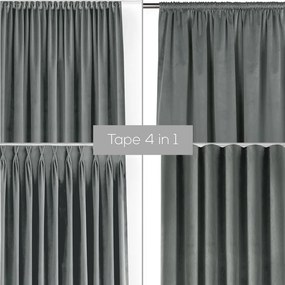 Szürke bársony dimout (részleges sötétítő) függöny 140x270 cm Velto – Filumi