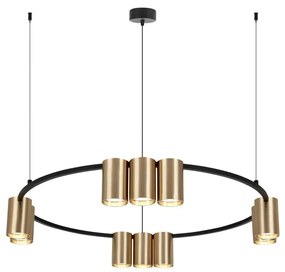 Csillár zsinóron GENESIS 10xGU10/8W/230V arany