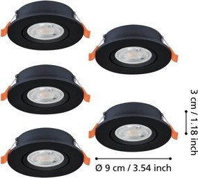 Eglo 902266 - 5 darabos BARRANCO beépíthető mennyezeti LED spotlámpa LED/4,8W/230V, fekete
