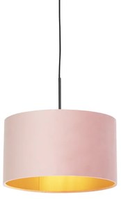 Lógólámpa rózsaszín bársony árnyékolóval és aranyozott 35 cm - Combi