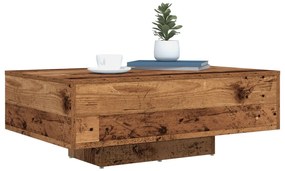 LED világítással ellátott dohányzóasztal régi fa 85x55x31 cm