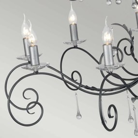 ELSTEAD AML15-BLK-SILVER AMARILLI Kristály Csillár Fekete, Szürke E14 IP20