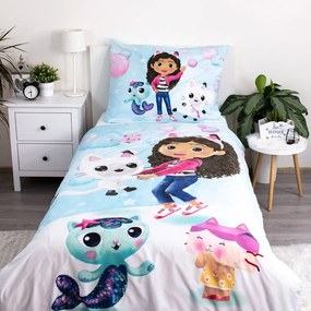 Egyszemélyes mikroszálas gyerek ágyneműhuzat 140x200 cm Gabby's Dollhouse "bubbles" – Jerry Fabrics