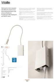 Redo 01-2754 - WALLIE LED flexibilis lámpa LED/3W/230V USB CRI 90 fehér