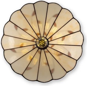 Brilagi - láncos Tiffany-vitrázs csillár FOLIA 1xE27/60W/230V átm. 40 cm