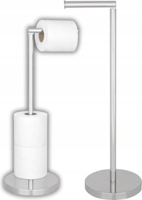 WC-papír tartó állvány Fürdőszobai tartó Ezüst Szabadon álló Fém Awd