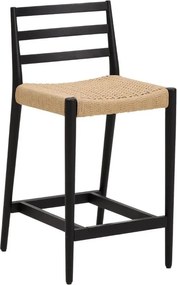 Fekete-natúr színű tölgyfa bárszék (ülésmagasság 65 cm) Analy – Kave Home