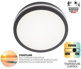 Redo 90290 - ISOLA LED kültéri mennyezeti lámpa s érzékelővel, 24W, IP54