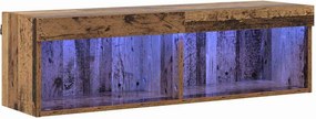 vidaXL TV szekrény garnitúra leddel Öreg fa 100 x 30 x 30 cm Faanyag