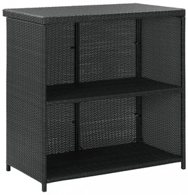 3 részes fekete polyrattan bárszett