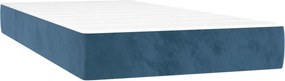 vidaXL sötétkék bársony zsebrugós ágymatrac közepes keménységű 80 x 200 x 20 cm