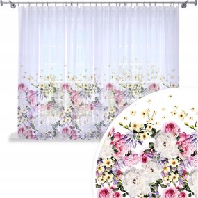 Függöny Kész 300x160 Fátyol Festett Mintás Béka Virágok 010