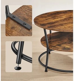 ELDUR dohányzóasztal barna/fekete