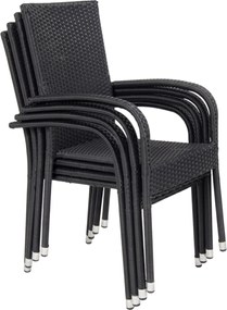 Paris kerti rattan székek szett, 4 db, 4 szék