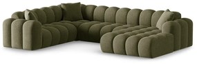 Zöld zsenília sarokkanapé (bal oldali-U alakú) Treno – Cosmopolitan Design