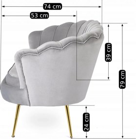 Kanapé szürke színben ZENDAYA